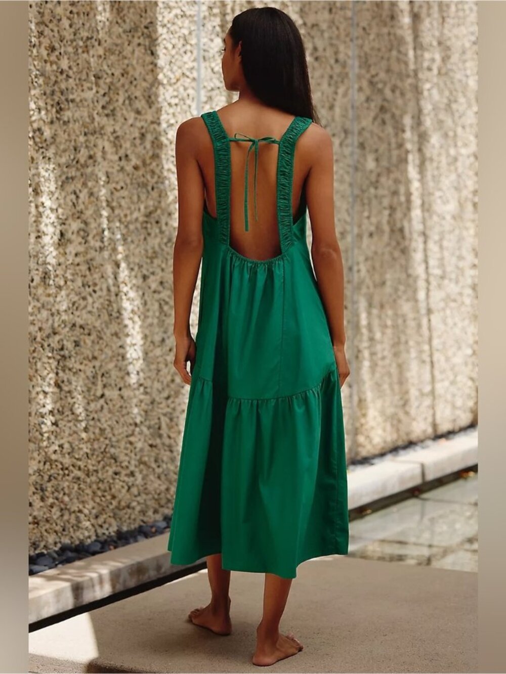 NWT Size S - Anthropologie 100% Cotton Smocked Open-Back Midi Dress (US$ 118) - Picture 3 of 16